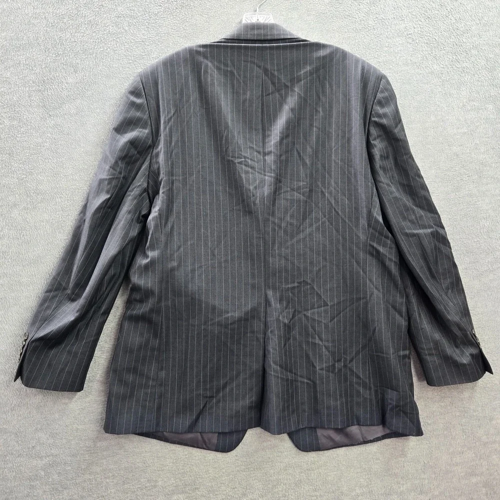 Ralph Ralph Lauren‎ Men Jacket 44 Gray Striped Blazer 2 Button Wool